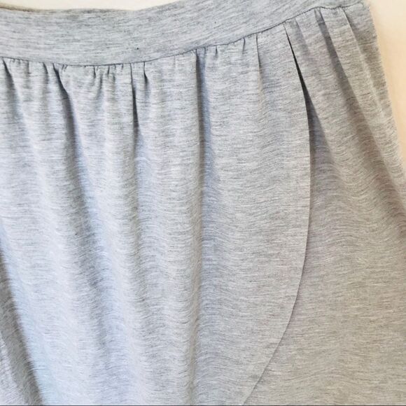 ASOS Light Grey Classic Soft Cotton High-Waisted High-Low Causal Wrap Skirt | 6 - Picture 4 of 8